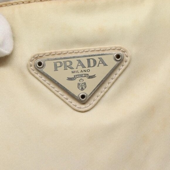 PRADA Hand Bag Nylon Beige Auth - Picture 10 of 16